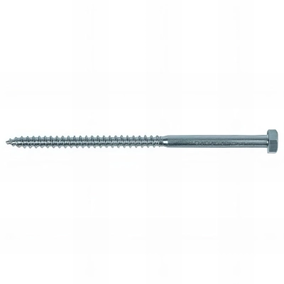 10 Tirefonds - Tête hexagonale 19 mm - D. 12 x 300 mm - Zingué - Boîte de 10 pcs