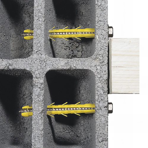 25 Chevilles sabot charpente D. 12 x 130 mm + Tirefond D. 10 x 140 mm + Rondelle - Zingué jaune