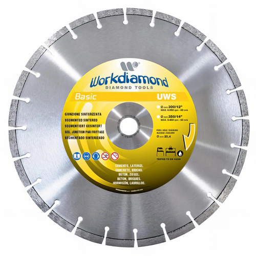 Disque diamant segmenté UWS - D. 230 x Al. 22,23 x H. 10 mm - Béton / Brique