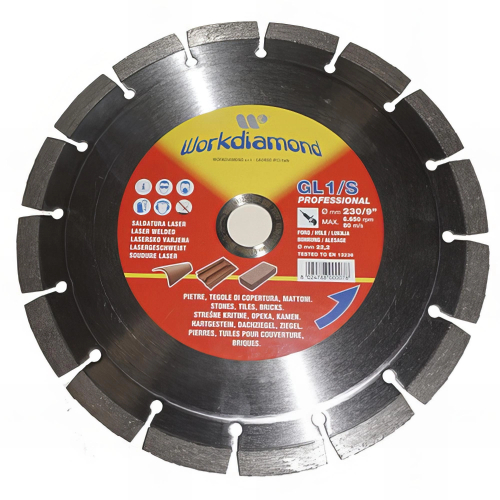 Disque diamant segmenté GL1-S - D. 230 x Al. 22,23 x H. 10 mm - Spécial tuile