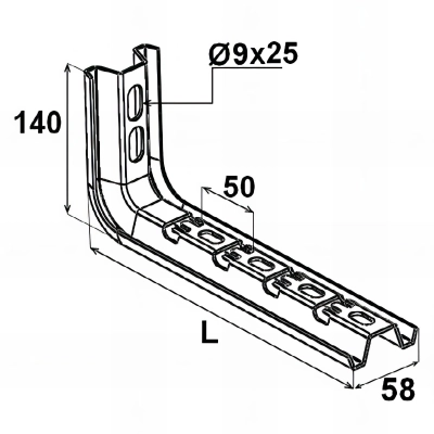 25 Équerres universelles LWU - H. 140 x L. 150 mm - Zingué 2
