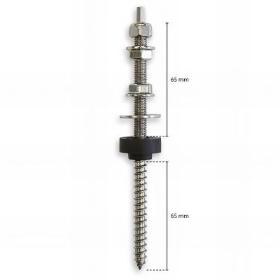 20 Vis double filet pour panneaux photovoltaïques D. 8 x 150 mm - Inox A2 2