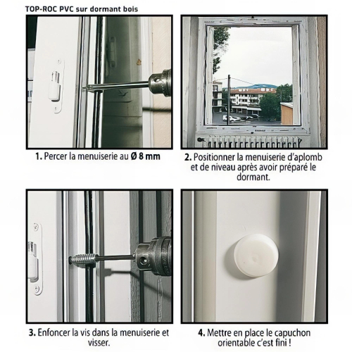 50 Vis et chevilles Top-Roc D. 6 x L. 180 mm et filet L. 45 mm pour menuiseries PVC