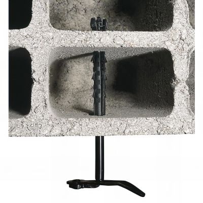 2 Arrêts de volet pour parpaing et brique creuse D. 10 x 190 mm + chev. D. 12x130 mm - Zingué jaune 2