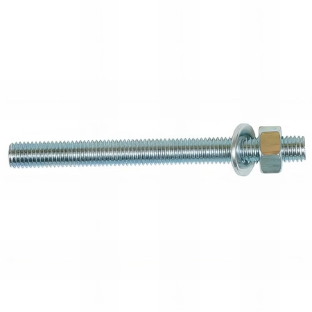 4 Tiges filetées pour scellement à la résine M10 x 110 mm avec écrou et rondelle - Zingué