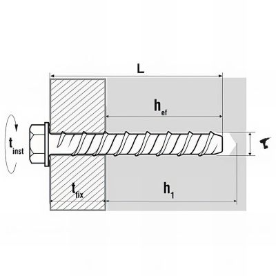 25 vis béton, tête hexagonale à embase, ETE option 1, inox A4 - 10 x 120 mm 2