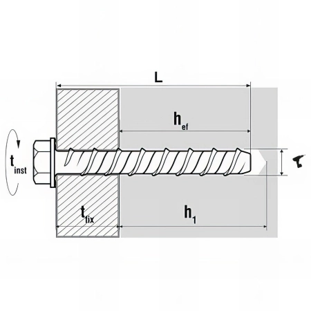 25 vis béton, tête hexagonale à embase, ETE option 1, inox A4 - 10 x 120 mm