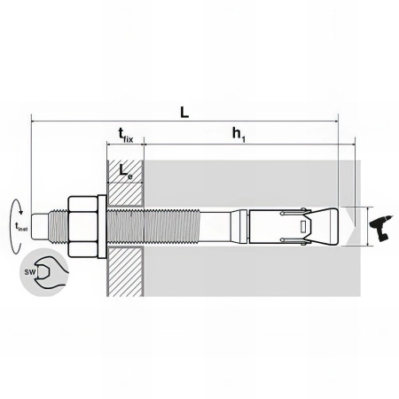 50 goujons d'ancrage application sismique, Inox A4 - M8 x 165 mm