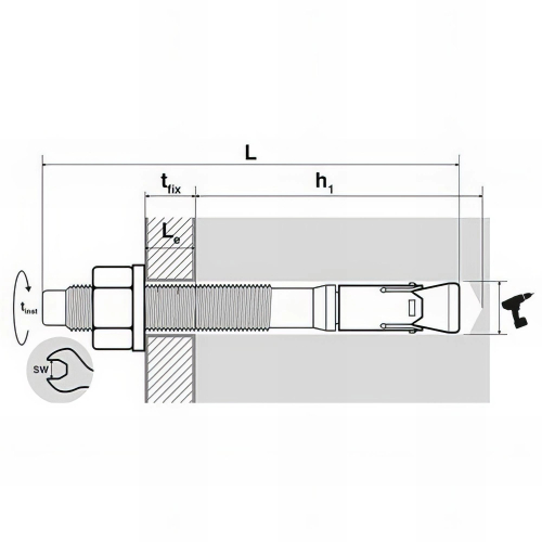 20 goujons d'ancrage application sismique, Inox A4 - M16 x 130 mm