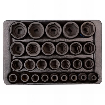 Thermoformé de douilles à chocs 1/2" métriques - 27 pièces