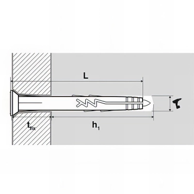 100 chevilles à frapper nylon multi-matériaux, clou tête plate, Inox A4 - 8 X 100 mm 2
