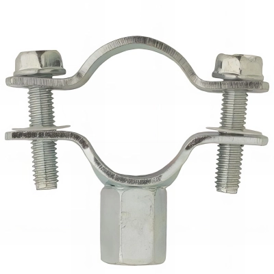 50 colliers lourd MARKS91, double embase Acier Zingué, classique - M8 - M10 - Diamètre tube 80 - 90 mm