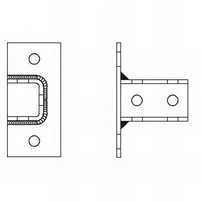 12 supports pour charges lourdes, support base rectangulaire "U" indextrut M12 (41 / 21 - 41 / 41) 2