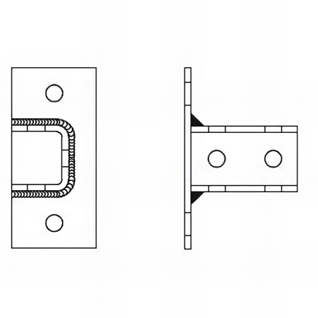 12 supports pour charges lourdes, support base rectangulaire "U" indextrut M12 (41 / 21 - 41 / 41)