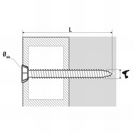 50 vis béton fixation directe spéciale huisserie, tête fraisée, TX30, zingué - 7.5 x 372 mm
