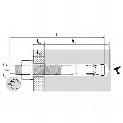 25 goujons d'ancrage application sismique, acier zingué - M12 x 120 mm 2