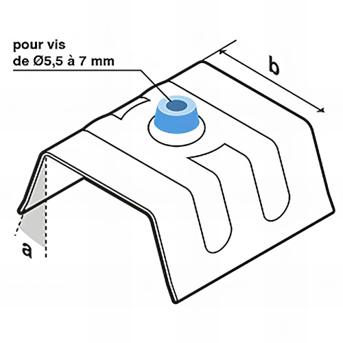 100 Cavaliers étanches pour vis bacs acier Type C2 TRAPEZO TYPE C - RAL 9006