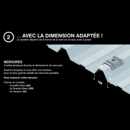 100 Cavaliers étanches pour vis bacs acier Type E1 TRAPEZO TYPE E - RAL 8012