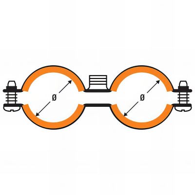 40 colliers sanitaire premium double isophonique D. 22 mm 2