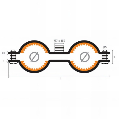 50 colliers de plomberie double isophonique M7 x 150 - 16 x 18 mm 2