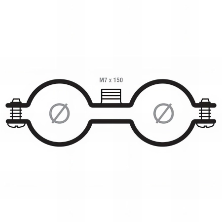100 colliers de plomberie double M7 x 150 - 8 x 10 mm