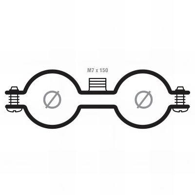 100 colliers de plomberie double M7 x 150 - 14 x 16 mm 2