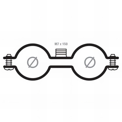50 colliers de plomberie double M7 x 150 - 20 x 22 mm 2