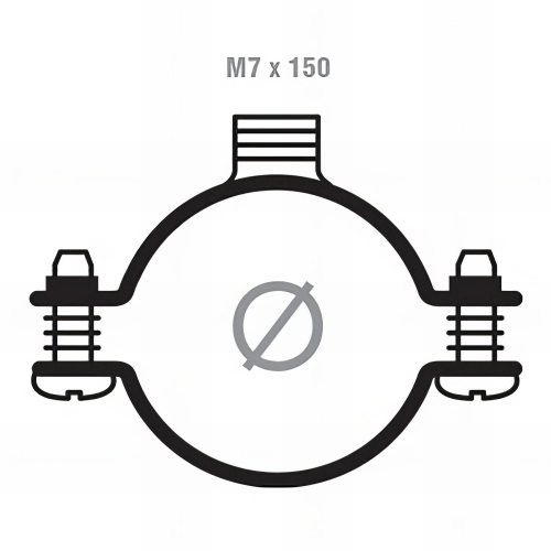 50 colliers de plomberie simple - M7 x 150 mm - D. 38 mm