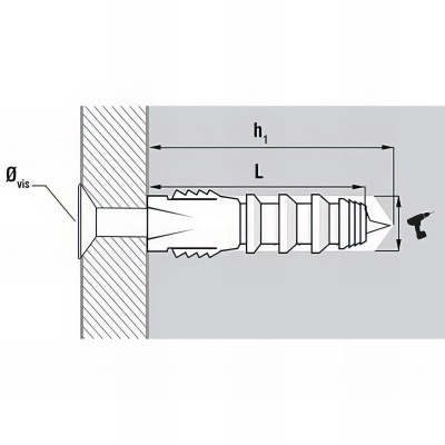 250 chevilles universelles polyéthylène sans collerette - 6 x 30 mm 2