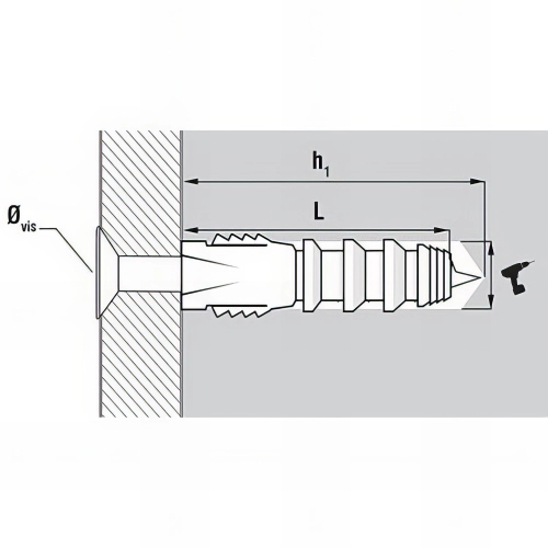 200 chevilles universelles polyéthylène sans collerette - 7 x 30 mm