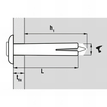 100 chevilles métallique à frapper - 6 x 30 mm