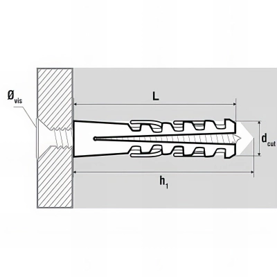1000 chevilles nylon sans collerette - 6 x 30 mm 2