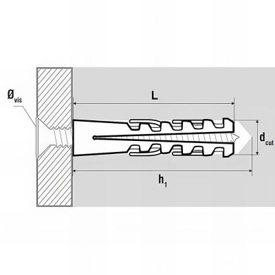 500 chevilles nylon sans collerette - 10 x 50 mm 2