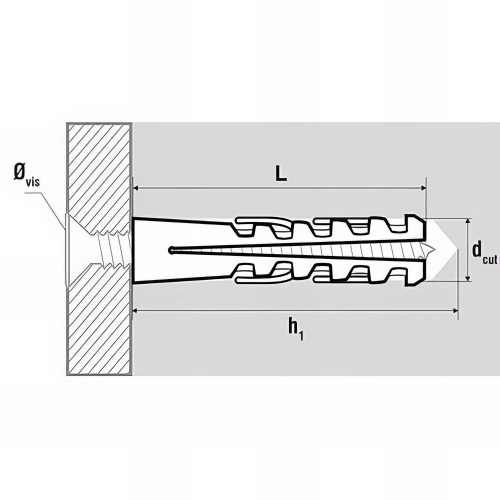 20 chevilles nylon sans collerette - 16 x 80 mm