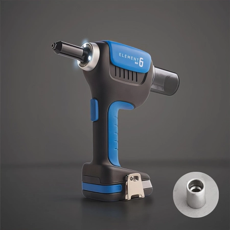 Coffret riveteuse E-6, 2 Batterie 18V Li-Ion - 2.0Ah, chargeur et accessoires