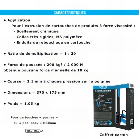 Pistolet d'extrusion ergonomique EASYPUSH300