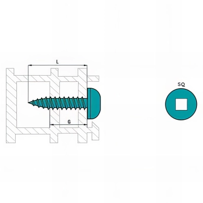 500 vis à tole tête cylindrique, Inox A2 - SQ2 - 3.9 x 22 mm 2