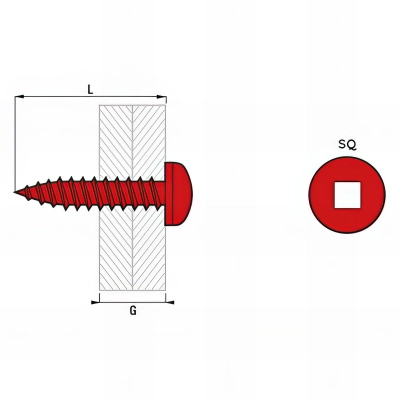 500 vis à tôle tête cylindrique, zingué blanc, SQ2 - 3.9 x 19 mm 2