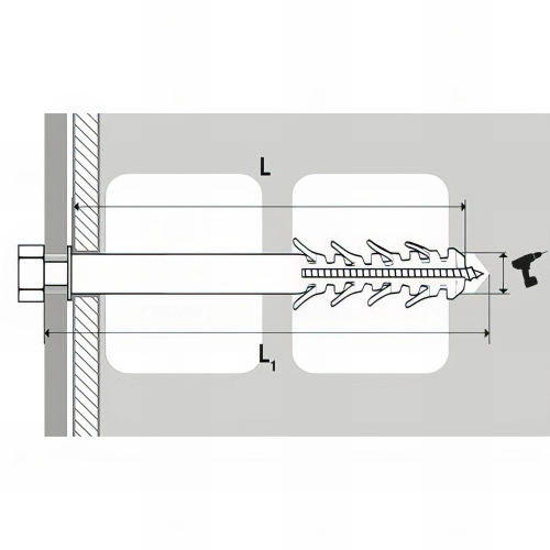 Kit fixation chauffe-eau sur parpaing - 10 x 140 mm