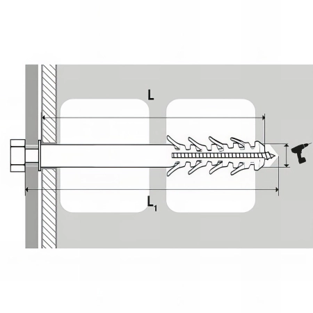 Kit fixation chauffe-eau sur parpaing - 10 x 140 mm