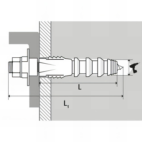 Kit fixation lavabo sur matériaux pleins - 8 x 90 mm