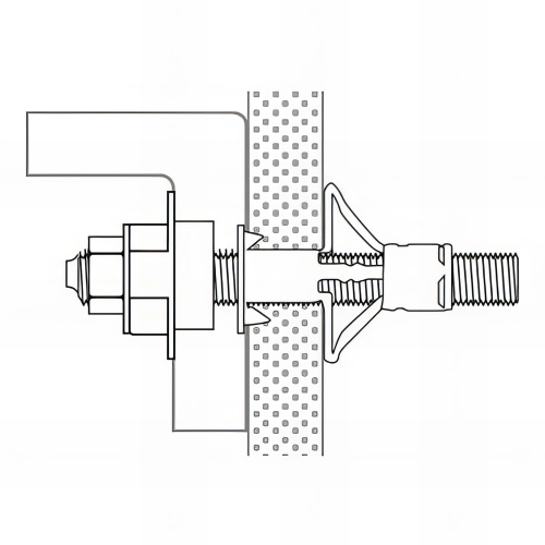 Kit fixation lavabo pour cloisons creuses cheville 8 x 37 mm