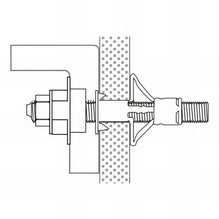 Kit fixation lavabo pour cloisons creuses cheville 8 x 37 mm