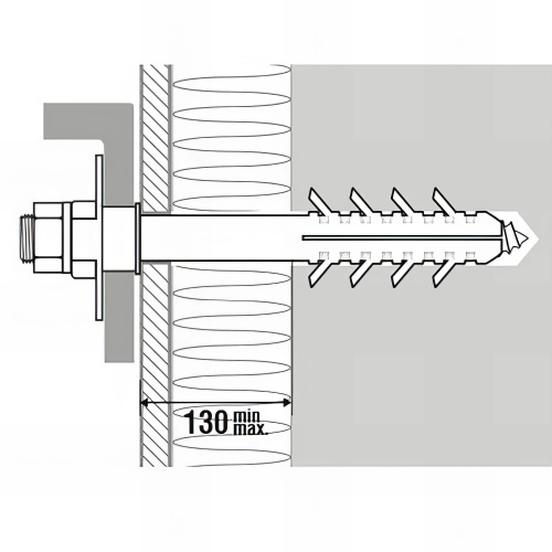 Kit fixation lavabo sur isolant - longueur vis 250 mm