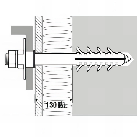 Kit fixation lavabo sur isolant - longueur vis 250 mm