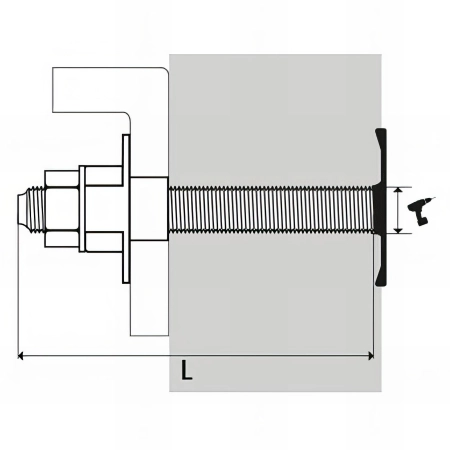 Kit fixation lavabo traversante à sceller - 8 x 90 mm