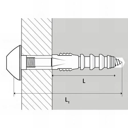 Kit fixation urinoir matériaux pleins - 12 x 120 mm