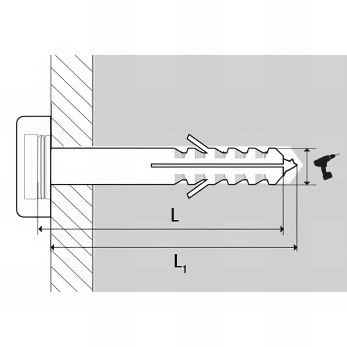 Kit fixation longue WC/bidet - 8 x 60 mm