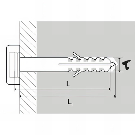 Kit fixation longue WC/bidet - 8 x 60 mm