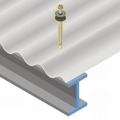 100 Vis étanches pour fibres-ciment D. 6,3 mm L. 110 mm FIBROTOP-P TH8 pour l'IPN 2